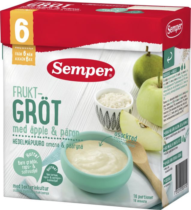 Semper fruit apple pear porridge powder 480g 6 months